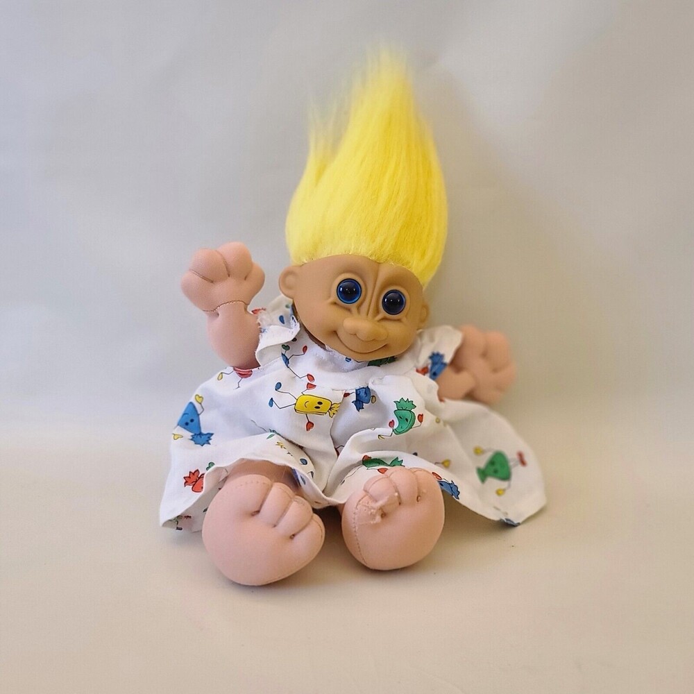 Russ Romper Room Troll 12' Soft Body Doll Blue Eyes Yellow Hair
